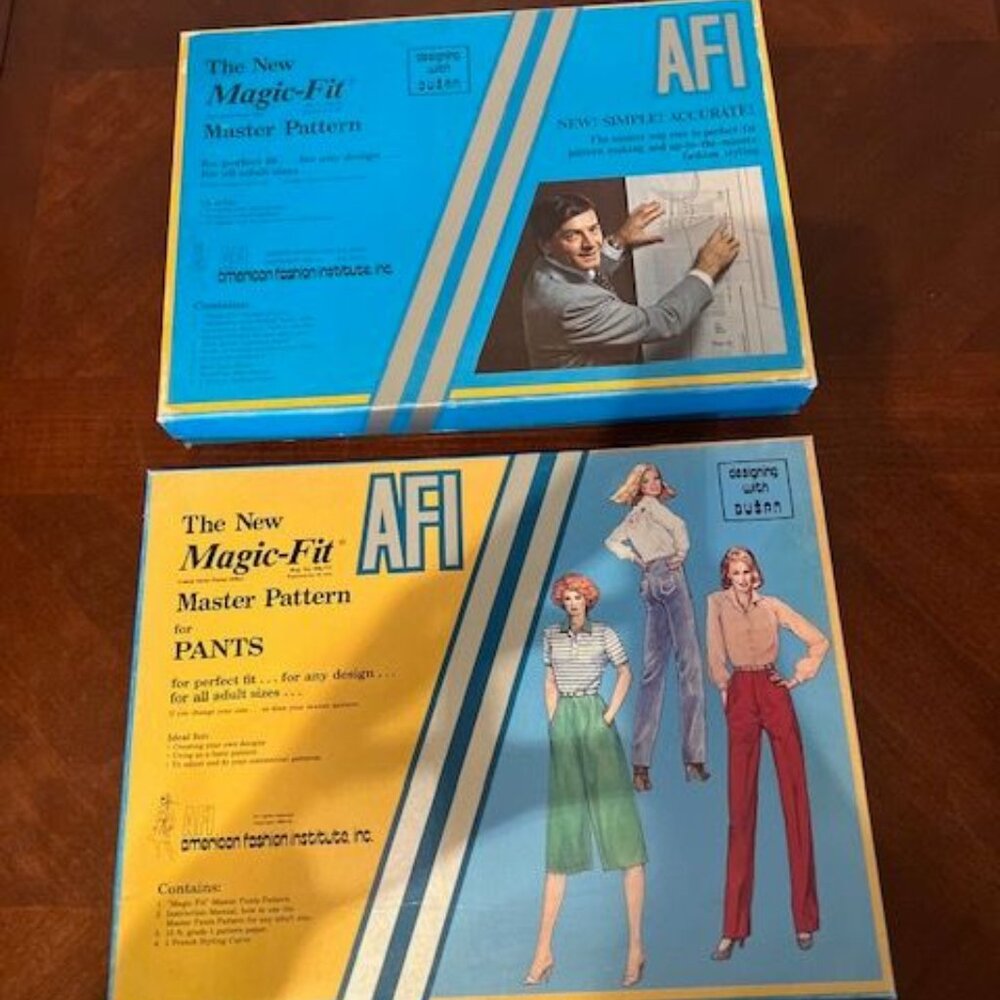 vintage 1980's AFI‎ Magic-Fit Master sewing Pattern kit by Dusan set of 2